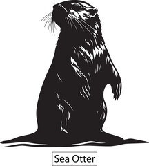 Silhouette of otter, 