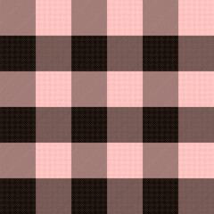 Check Plaid Seamless, in Famingo Pink, White, Black Tartan Simple Windowpane Classic Line Grid Pattern