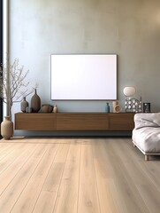 Modern Nordic style apartment with picture frame template