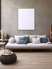 Modern Nordic style apartment with picture frame template