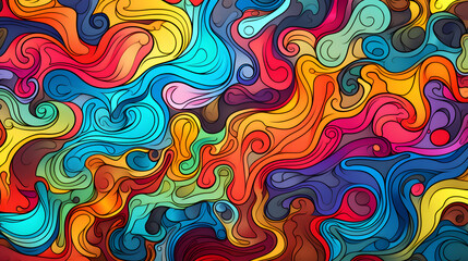 Obraz premium seamless pattern with colored waves