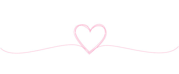 love pink line art style. line art heart. valentine, wedding, anniversary vector element.