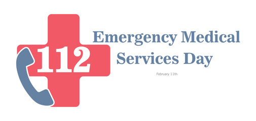 112. Emergency Medical  Services Day.
Calling 112 - obrazy, fototapety, plakaty