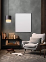 Modern Nordic style apartment with picture frame template