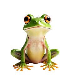 Vivid Tree Frog Poised Elegantly, High-Resolution Image Perfect for Print on Demand Products, Captivating Wildlife Subject for POD Apparel and Decor