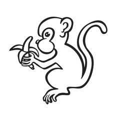 Monkey line, symbol, vector illustration eps 10