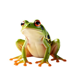 Obraz premium Vivid Tree Frog Poised Elegantly, High-Resolution Image Perfect for Print on Demand Products, Captivating Wildlife Subject for POD Apparel and Decor