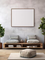 Modern Nordic style apartment with picture frame template