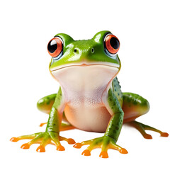 Vivid Tree Frog Poised Elegantly, High-Resolution Image Perfect for Print on Demand Products, Captivating Wildlife Subject for POD Apparel and Decor