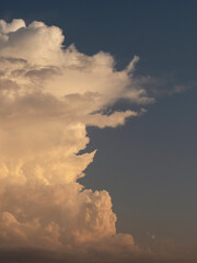 Illuminated clouds at sunset, Wolken bei Sonnenuntergang 