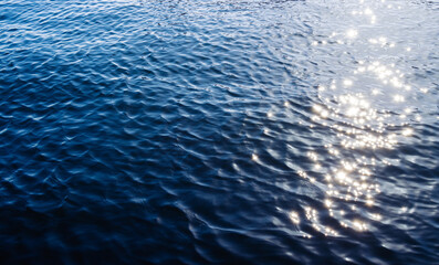 Dark blue sea surface for background.