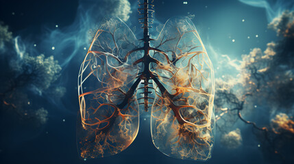 Lung radiography concept - obrazy, fototapety, plakaty