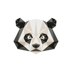 Naklejka premium Vector-made geometric shapes graphic logo of a panda, suitable for various digital and print applications. Available in EPS, SVG, PNG, and JPEG formats with transparent background. Modern, professiona