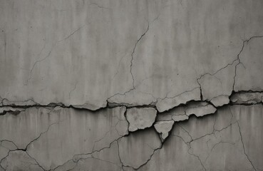Gray shabby with cracks old concrete wall texture. Gray old grunge concrete wall background.