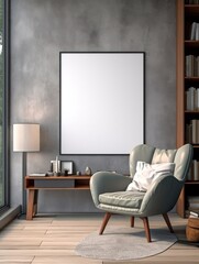 Modern Nordic style apartment with picture frame template