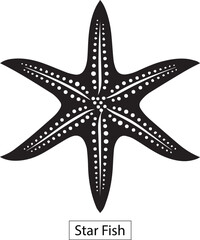 Star fish silhouette, starfish vector