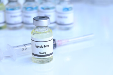 Typhoid Fever vaccine in a vial, immunization and treatment of infection