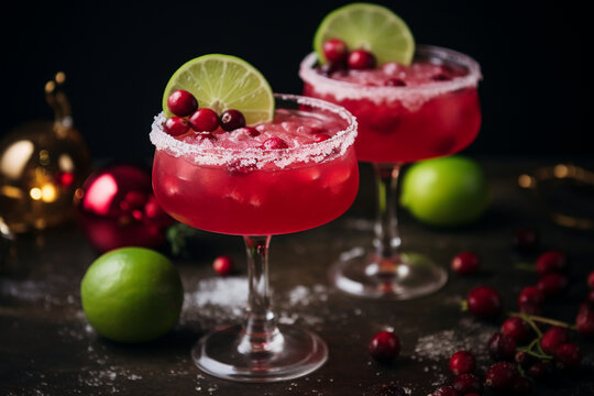 Frosty Citrus Twist: Celebrate Winter with Cranberry Lime Margarita
