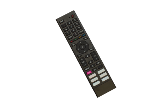 TV remote control on a white background,means of remote control with modern technology