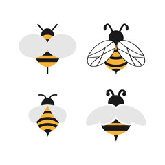 Bee icon clipart design template isolated