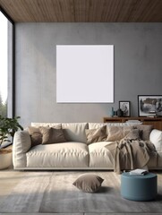 Modern Nordic style apartment with picture frame template
