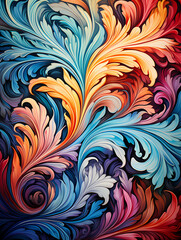 A Colorful Swirls On A Surface - Abstract seamless pattern decorative floral swirls