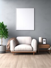 Modern Nordic style apartment with picture frame template