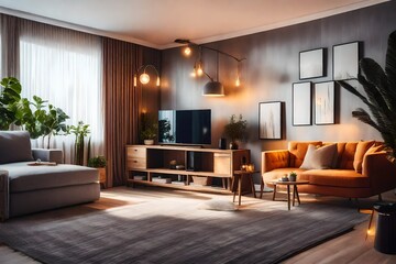 living room with fireplace