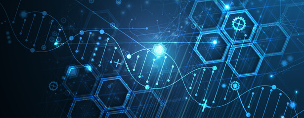 Technology Network Vector Background.. Science and technology presentation background. Big data connectivity software development wallpaper