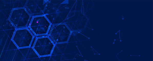 Technology Network Vector Background.. Science and technology presentation background. Big data connectivity software development wallpaper