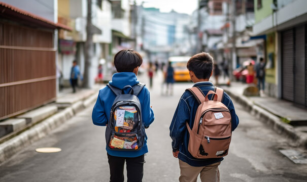 a friend walking in the street ccity