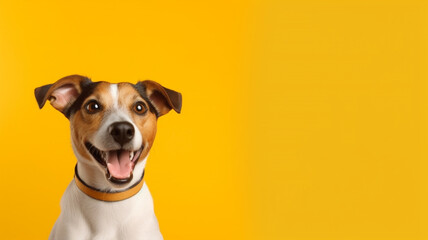 dog on yellow background