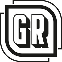 GR Letter Monogram Logo Design