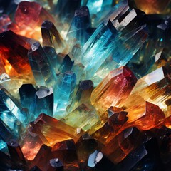 a group of colorful crystals
