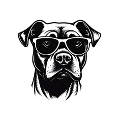 Cool Dog Eyeglasses Isolated, Funny Dogs for Print, AI Generative Illustration