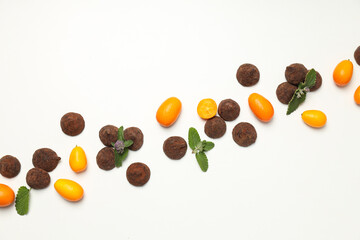 Chocolate truffles, concept of delicious sweet food