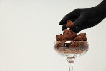 Chocolate truffles, concept of delicious sweet food