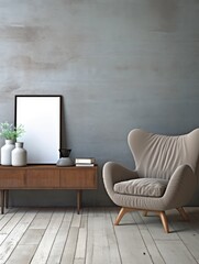 Modern Nordic style apartment with picture frame template