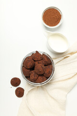 Chocolate truffles, concept of delicious sweet food