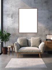 Modern Nordic style apartment with picture frame template