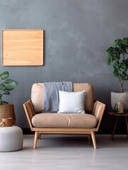 Modern Nordic style apartment with picture frame template