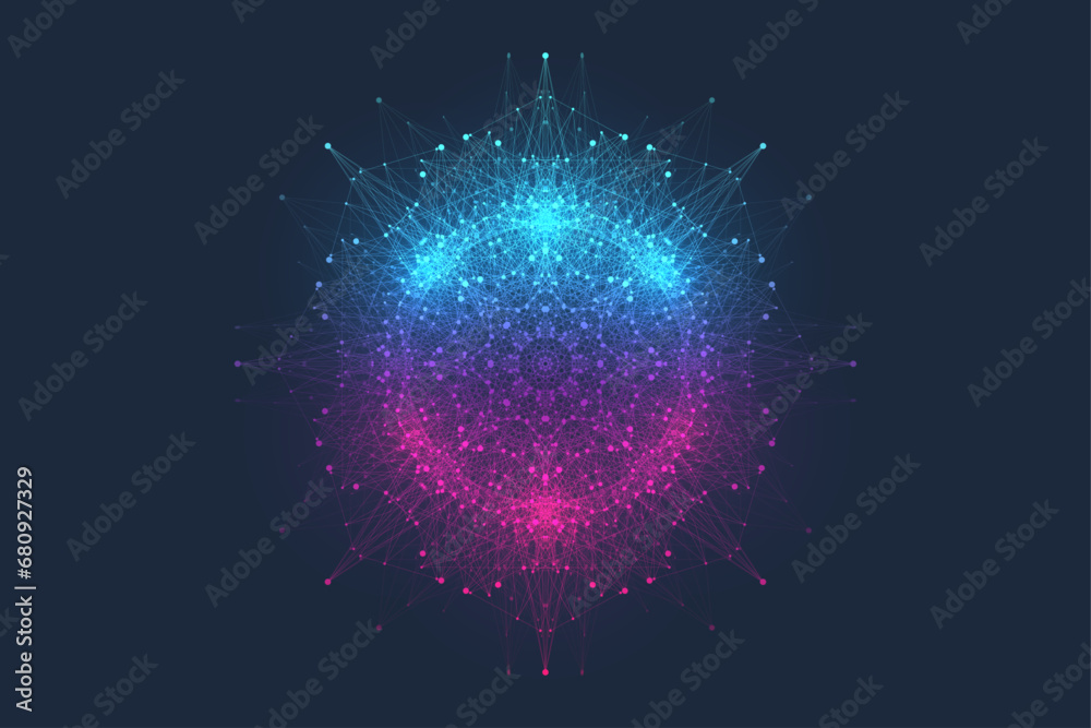Poster AI Generative Banner Concept In The Digital Style. Generative Ideas Design Element For Internet Technology. Futuristic Technology Concept Artificial Intelligence.