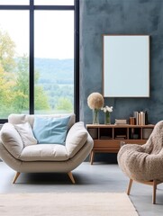 Modern Nordic style apartment with picture frame template