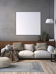 Modern Nordic style apartment with picture frame template