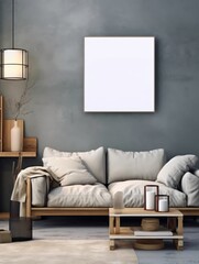 Modern Nordic style apartment with picture frame template