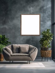 Modern Nordic style apartment with picture frame template