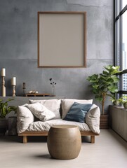 Modern Nordic style apartment with picture frame template