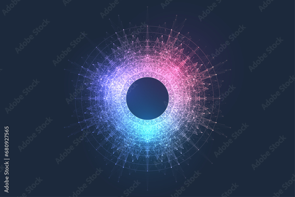 Aufkleber AI Generative Banner Concept In The Digital Style. Generative Ideas Design Element For Internet Technology. Futuristic Technology Concept Artificial Intelligence.