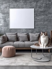 Modern Nordic style apartment with picture frame template