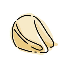 drawing Chinese fortune cookies template message drawing collection vector flat illustration crispy biscuit treat